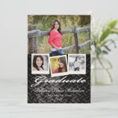 5x7 Zwarte Stalen Aluminium Senior Aankondiging (Staand voorkant)