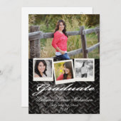 5x7 Zwarte Stalen Aluminium Senior Aankondiging (Voorkant / Achterkant)