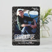 5x7 Zwarte Stalen Metaal Aluminium Senior Aankondi Aankondiging (Staand voorkant)