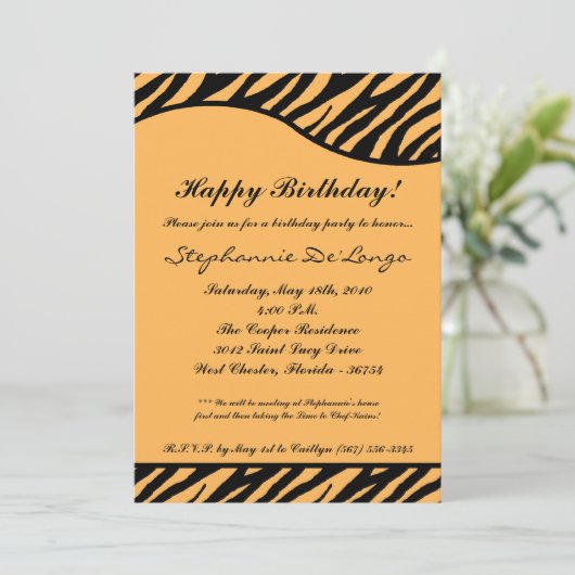 5x7 zwarte tijger afdrukken op feestdag kaart (Staand voorkant)