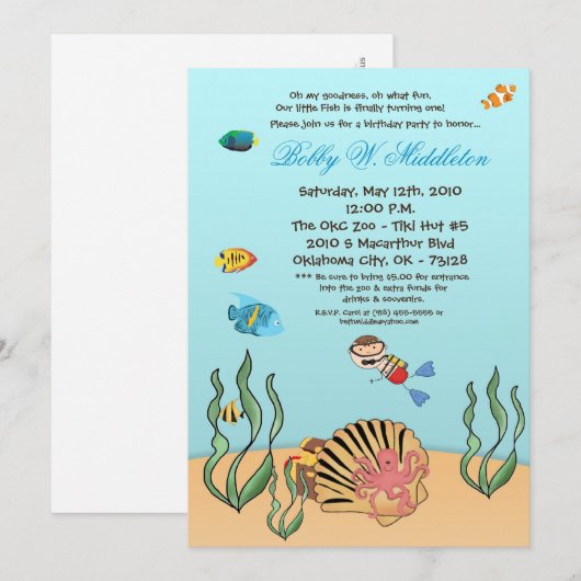 5x7Boy onder de uitnodiging van de Partij van de D (Voorkant / Achterkant)