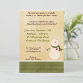5x7Rustic Snowman met Scarf Uitnodiging (Staand voorkant)