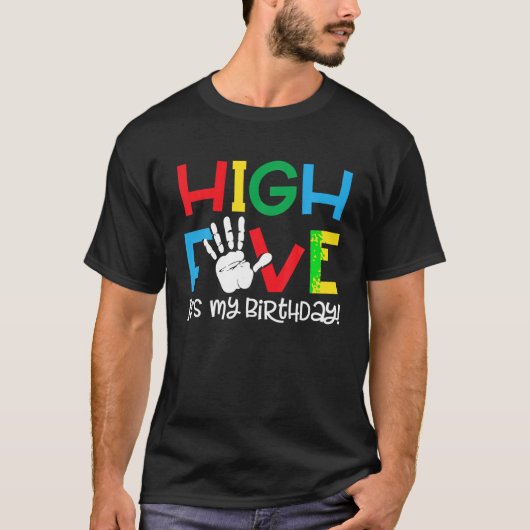 5yr 5th Birthday Shirt Funny High Five Het is mijn (Voorkant)
