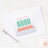 6000 volgers Bedankt-social media dankbaarheid Vierkante Sticker (Envelop)