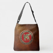 [600] Assyrische vleugelvleugel Lion - Gold Lamass Crossbody Tas (Achterkant)