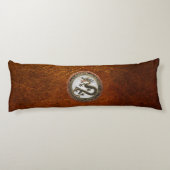 [600] Black and Gold Sacred Eastern Dragon Lichaamskussen (Achterkant)