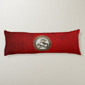 [600] Black and Gold Sacred Eastern Dragon Lichaamskussen (Achterkant)