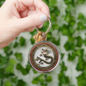 [600] Black and Gold Sacred Eastern Dragon Sleutelhanger (Hand)
