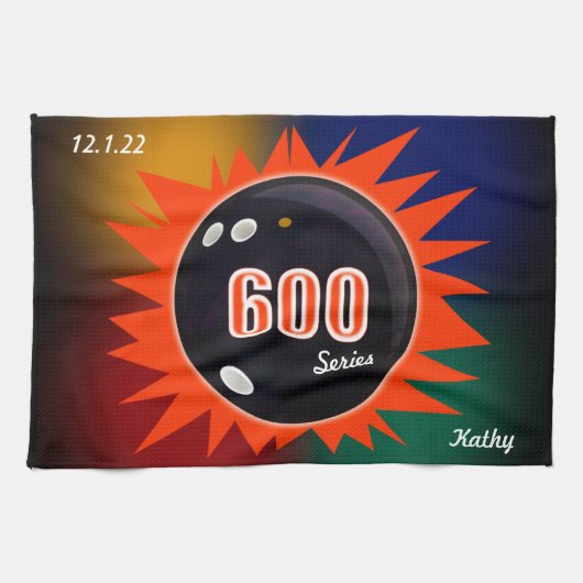 600 Bowling-reeks met kleuren, handdoeken (Horizontaal)