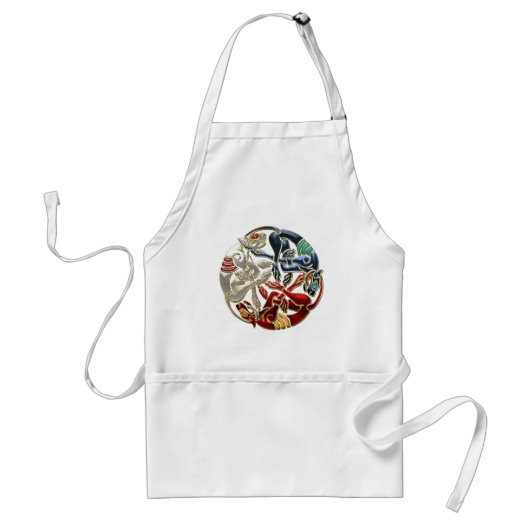 [600] Celtic Sacred Art - Drie Honden Standaard Schort (Voorkant)