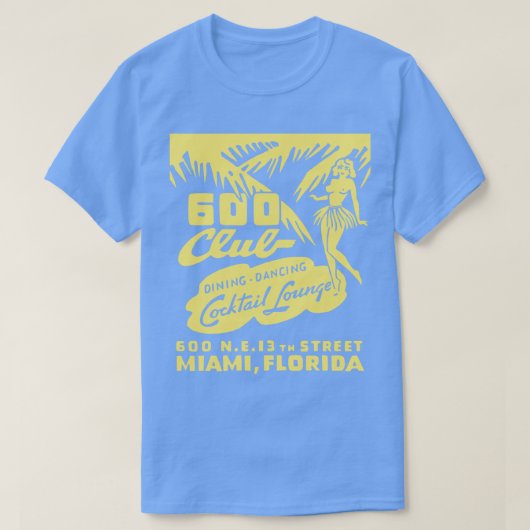 600 Club Cocktail Lounge Miami Florida  Mat T-shirt (Design voorkant)