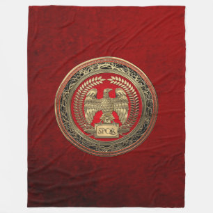 [600] Gold Roman Imperial Eagle Fleece Deken
