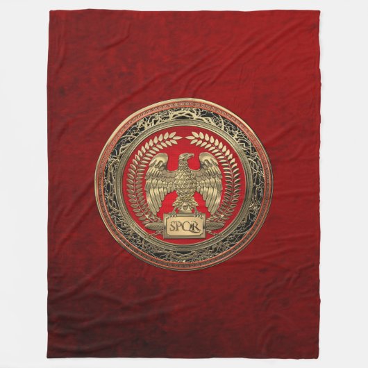 [600] Gold Roman Imperial Eagle Fleece Deken (Voorkant)