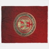 [600] Gold Roman Imperial Eagle Fleece Deken (Voorkant (Horizontaal))