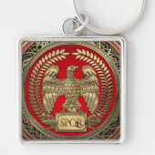[600] Gold Roman Imperial Eagle Sleutelhanger (Voorkant)