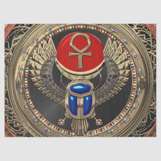 [600] Goud - Egyptisch gekonkel met Ankh Tissuepapier (Voorkant)