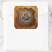 [600] Goud - Egyptisch gekonkel met Ankh Vierkante Sticker (Tas)