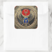 [600] Goud - Egyptisch gekonkel met Ankh Vierkante Sticker (Tas)
