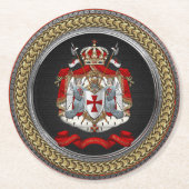 [600] Knachten Templar Coat of Arms Ronde Kartonnen Onderzetter (Voorkant)