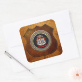 [600] Knachten Templar Coat of Arms Vierkante Sticker (Envelop)