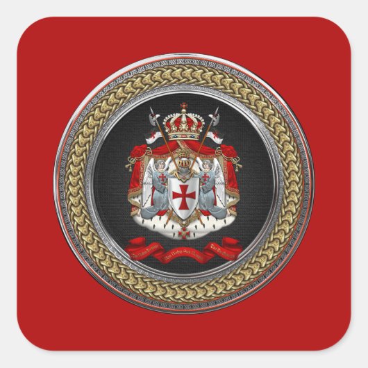 [600] Knachten Templar Coat of Arms Vierkante Sticker (Voorkant)