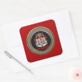 [600] Knachten Templar Coat of Arms Vierkante Sticker (Envelop)