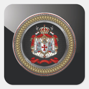 [600] Knachten Templar Coat of Arms Vierkante Sticker