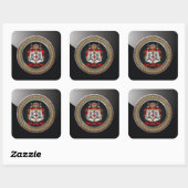 [600] Knachten Templar Coat of Arms Vierkante Sticker (Vel)