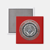 [600] Master Mason - Silver Square & Compass Magneet (Voorkant / Achterkant)