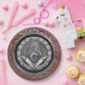 [600] Master Mason - Silver Square & Compass Papieren Bordje (Feest)