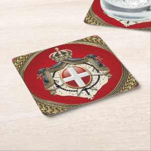 [600] Orde van Malta - Mom-wapenschild Kartonnen Onderzetters