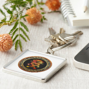 [600] Rood- en gele wasbakken Sleutelhanger