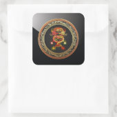 [600] Rood- en gele wasbakken Vierkante Sticker (Tas)