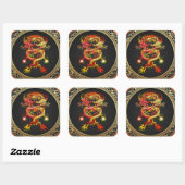 [600] Rood- en gele wasbakken Vierkante Sticker (Vel)