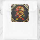 [600] Rood- en gele wasbakken Vierkante Sticker (Tas)