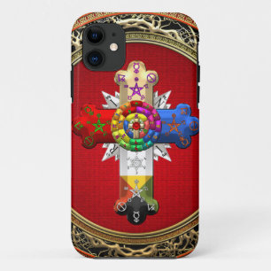 [600] Rosy Cross (Roos Croix) op Red & Gold Case-Mate iPhone Case
