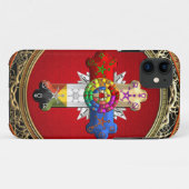 [600] Rosy Cross (Roos Croix) op Red & Gold Case-Mate iPhone Case (Achterkant (horizontaal))