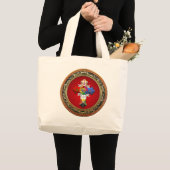 [600] Rosy Cross (Roos Croix) op Red & Gold Grote Tote Bag (Voorkant (product))