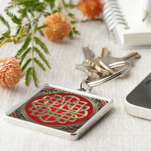 [600] Sacred Celtic Gold Knot Cross Sleutelhanger