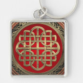 [600] Sacred Celtic Gold Knot Cross Sleutelhanger (Voorkant)
