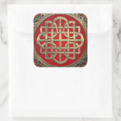 [600] Sacred Celtic Gold Knot Cross Vierkante Sticker (Tas)