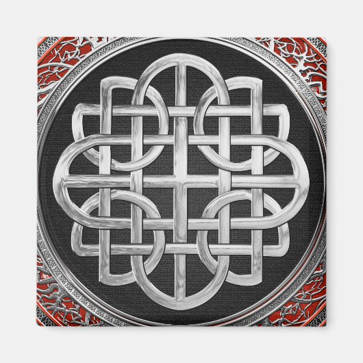 [600] Sacred Celtic Silver Knot Cross Magneet (Voorkant)