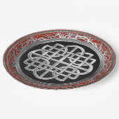 [600] Sacred Celtic Silver Knot Cross Papieren Bordje (Gekanteld)