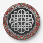 [600] Sacred Celtic Silver Knot Cross Papieren Bordje (Voorkant)