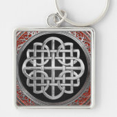 [600] Sacred Celtic Silver Knot Cross Sleutelhanger (Voorkant)