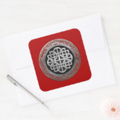 [600] Sacred Celtic Silver Knot Cross Vierkante Sticker (Envelop)