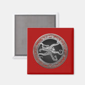 [600] Sacred Silver Octopus in Defensief Posture Magneet (Voorkant / Achterkant)