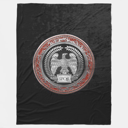 [600] Silver Roman imperial Eagle Fleece Deken (Voorkant)