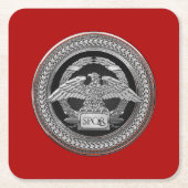 [600] Silver Roman imperial Eagle over de medaille Kartonnen Onderzetters (Voorkant)