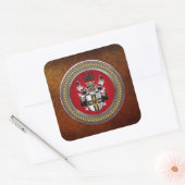 [600] Teutonische wapenschild Vierkante Sticker (Envelop)